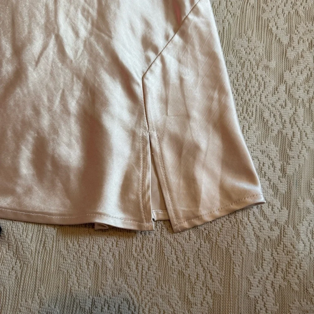 Princes Polly Stargazing satiny champagne slip dress - Picture 7 of 11